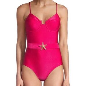 Patbo One-Piece Swimsuit with Star Belt NWT